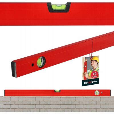Kotarbau POZIOMICA ALUMINIOWA CZERWONA POZIOMNICA WASERWAGA BUDOWLANA LIBELLA 80 CM Kotarbau POZIOMICA ALUMINIOWA CZERWONA POZIOMNICA WASERWAGA BUDOWLANA LIBELLA 80 CM
