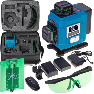 Zlaro Poziomica Laserowa 360 Laser Krzyżowy 4D 16 Linii OBROTOWE OKIENKA Zestaw Zlaro Poziomica Laserowa 360 Laser Krzyżowy 4D 16 Linii OBROTOWE OKIENKA Zestaw