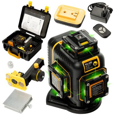 Verlinger Poziomica laserowa 4×360° Laser Krzyżowy Poziomica 4D Zestaw + akcesoria Verlinger Poziomica laserowa 4×360° Laser Krzyżowy Poziomica 4D Zestaw + akcesoria