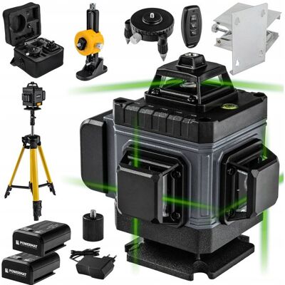 Powermat POZIOMICA LASEROWA 4D 360° 16 LINII LASER KRZYŻOWY ZIELONY + STATYW SET PRO Powermat POZIOMICA LASEROWA 4D 360° 16 LINII LASER KRZYŻOWY ZIELONY + STATYW SET PRO