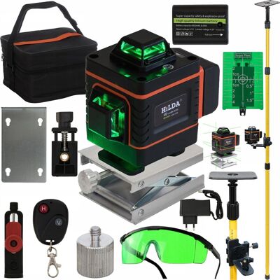 Inny producent Poziomica Laserowa 4D Blokada Wahadła + Statyw Inny producent Poziomica Laserowa 4D Blokada Wahadła + Statyw
