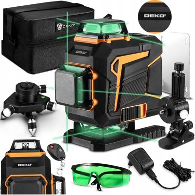 Inny producent Poziomica Laserowa 4d Deko 360° Zielony - Zestaw z Pilotem, Aku, Uchwytem Inny producent Poziomica Laserowa 4d Deko 360° Zielony - Zestaw z Pilotem, Aku, Uchwytem