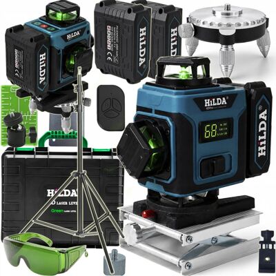 Poziomica Laserowa Hilda 16 Linii Laser Krzyżowy 4d Pro + Statyw 2 M Poziomica Laserowa Hilda 16 Linii Laser Krzyżowy 4d Pro + Statyw 2 M
