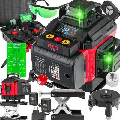 Powermat POZIOMICA LASEROWA LASER KRZYŻOWY ZIELONY SAMOPOZIOMUJĄCA 4D 360 BATERIE Powermat POZIOMICA LASEROWA LASER KRZYŻOWY ZIELONY SAMOPOZIOMUJĄCA 4D 360 BATERIE