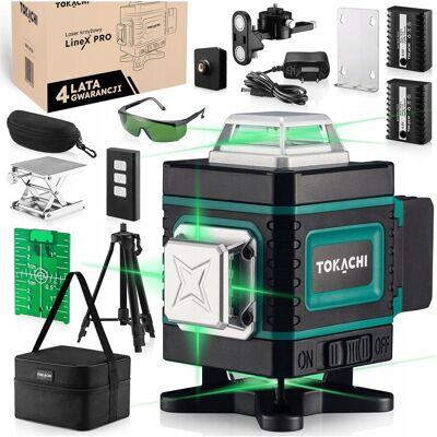 Poziomica Laserowa Tokachi Linex Pro 4d - 16 Linii, 45m Zielony ze Statywem Poziomica Laserowa Tokachi Linex Pro 4d - 16 Linii, 45m Zielony ze Statywem