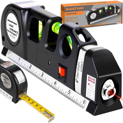 Iso Trade Poziomica Laserowa z Miarą 250 cm Laser 3 Libelki BIGSTREN Iso Trade Poziomica Laserowa z Miarą 250 cm Laser 3 Libelki BIGSTREN