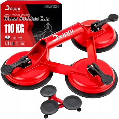 Delphi tools PRZYSSAWKA DO SZYB SZKŁA PŁYTEK GLAZURY GRESU POTRÓJNY UCHWYT DO 110 KG Delphi tools PRZYSSAWKA DO SZYB SZKŁA PŁYTEK GLAZURY GRESU POTRÓJNY UCHWYT DO 110 KG