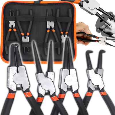 Renew Force Szczypce do Zacisków Pierścieni Segera 7'' 180mm Zestaw 4 el Wygięte Proste PRO-CRAFT Renew Force Szczypce do Zacisków Pierścieni Segera 7'' 180mm Zestaw 4 el Wygięte Proste PRO-CRAFT