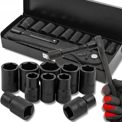 ROCKFORCE Zestaw NARZĘDZI udarowych 12 ELEMENTÓW 1/2' 6-kątnych 10-24mm ROCKFORCE Zestaw NARZĘDZI udarowych 12 ELEMENTÓW 1/2' 6-kątnych 10-24mm
