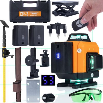 Inny producent Rosfix Poziomica Laserowa Orange Tiger 16 Linii ROT16L – Samopoziomowanie 3 Tryby Pracy W Zestawie z Tyczką i Okularami Inny producent Rosfix Poziomica Laserowa Orange Tiger 16 Linii ROT16L – Samopoziomowanie 3 Tryby Pracy W Zestawie z Tyczką i Okularami