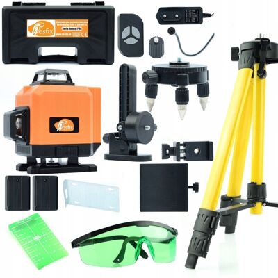 Inny producent Rosfix Poziomica Laserowa Orange Tiger ROT12L – 12 Linii Laserowych Statyw 43–120 cm Okulary Ochronne i Zielona Tarcza Inny producent Rosfix Poziomica Laserowa Orange Tiger ROT12L – 12 Linii Laserowych Statyw 43–120 cm Okulary Ochronne i Zielona Tarcza