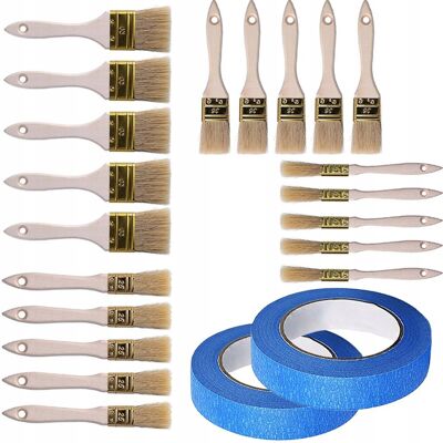 Inny producent Rosfix Zestaw Malarski 20x Pędzli z Naturalnym Włosiem + 2x Taśma Malarska 40 mm – Precyzyjne Malowanie Inny producent Rosfix Zestaw Malarski 20x Pędzli z Naturalnym Włosiem + 2x Taśma Malarska 40 mm – Precyzyjne Malowanie