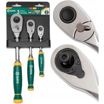 Sata St14901g Zestaw 3 Grzechotek Szybkomocujących 1/4',3/8',1/2' 72-Zęby Sata St14901g Zestaw 3 Grzechotek Szybkomocujących 1/4',3/8',1/2' 72-Zęby