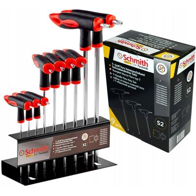 SCHMITH KLUCZE IMBUSOWE TORX TYP T IMBUS T10-T50 WKRĘTAKI ZESTAW 9 SZTUK SCHMITH KLUCZE IMBUSOWE TORX TYP T IMBUS T10-T50 WKRĘTAKI ZESTAW 9 SZTUK