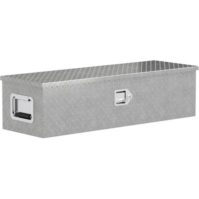 Skrzynka narzędziowa aluminiowa HOMCOM z uchwytami bocznymi, zamkiem i kluczami, do samochodów ciężarowych, do przyczep, 99 x 33 x 25,5 cm Skrzynka narzędziowa aluminiowa HOMCOM z uchwytami bocznymi, zamkiem i kluczami, do samochodów ciężarowych, do przyczep, 99 x 33 x 25,5 cm