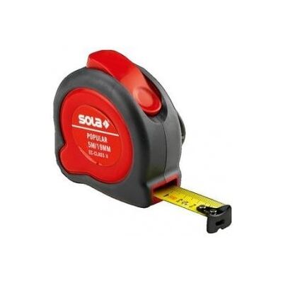 Taśma miernicza ze stali SOLA 5m - Ergonomiczna, Klasa II Taśma miernicza ze stali SOLA 5m - Ergonomiczna, Klasa II