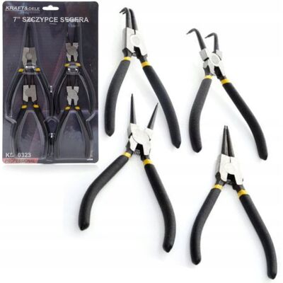 KRAFT&DELE Szczypce Do Pierścieni Segera 6'' 4Szt Segeera Zestaw Szczypiec 150Mm KRAFT&DELE Szczypce Do Pierścieni Segera 6'' 4Szt Segeera Zestaw Szczypiec 150Mm