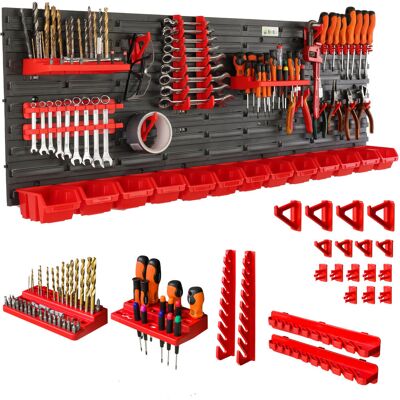 Botle Tablica na narzędzia warsztat garaż ścianka 13 pudełek + uchwyty 116x39 cm Botle Tablica na narzędzia warsztat garaż ścianka 13 pudełek + uchwyty 116x39 cm