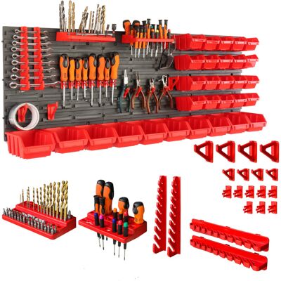 Botle Tablica na narzędzia warsztat garaż ścianka 30 pudełek + uchwyty 116x39 cm Botle Tablica na narzędzia warsztat garaż ścianka 30 pudełek + uchwyty 116x39 cm