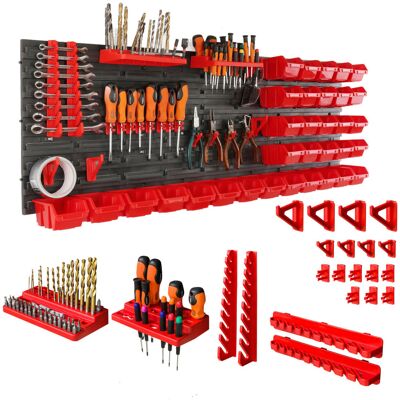 Botle Tablica na narzędzia warsztat garaż ścianka 33 pudełka + uchwyty 116x39 cm Botle Tablica na narzędzia warsztat garaż ścianka 33 pudełka + uchwyty 116x39 cm