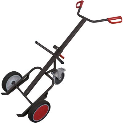 Inny producent Taczka do beczek z kołem podporowym z hamulcem VARIOfit fk-1104/AG antracyt RAL 7016 Inny producent Taczka do beczek z kołem podporowym z hamulcem VARIOfit fk-1104/AG antracyt RAL 7016