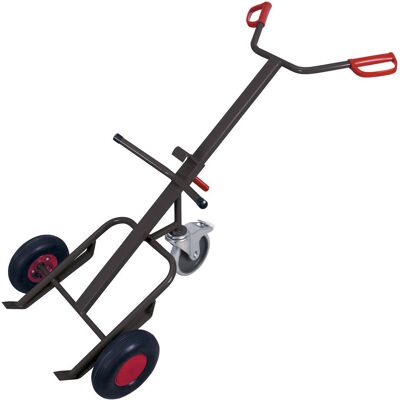 Inny producent Taczka do beczek z kołem podporowym z hamulcem VARIOfit fk-1105/AG antracyt RAL 7016 Inny producent Taczka do beczek z kołem podporowym z hamulcem VARIOfit fk-1105/AG antracyt RAL 7016