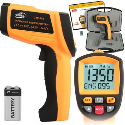 Benetech TERMOMETR PIROMETR LASEROWY BEZDOTYKOWY EMISYJNOŚĆ PODCZERWIEŃ -30+1350°LCD Benetech TERMOMETR PIROMETR LASEROWY BEZDOTYKOWY EMISYJNOŚĆ PODCZERWIEŃ -30+1350°LCD