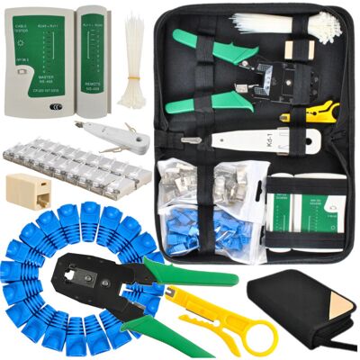 Stator Tester Kabli Ściągacz Zaciskarka Rj45 Zestaw Etui D145 Stator Tester Kabli Ściągacz Zaciskarka Rj45 Zestaw Etui D145