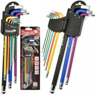 Geko Tvardy Zestaw Klucze Imbusowe Imbusy Długie Hex 1.5-10Mm 9Sztuk Kolor Geko Tvardy Zestaw Klucze Imbusowe Imbusy Długie Hex 1.5-10Mm 9Sztuk Kolor