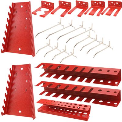Uchwyty półki narzędziowe do tablicy metalowej botle® kpl 22 elementy stal Uchwyty półki narzędziowe do tablicy metalowej botle® kpl 22 elementy stal