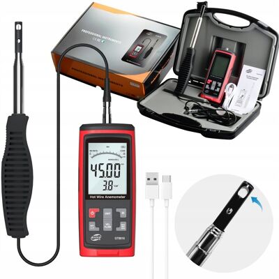 Benetech WIATROMIERZ TERMO ANEMOMETR MIERNIK WIATRU POMIAR TEMP. OPROGRAMOWANIE LCD Benetech WIATROMIERZ TERMO ANEMOMETR MIERNIK WIATRU POMIAR TEMP. OPROGRAMOWANIE LCD