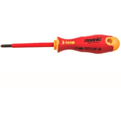Wkrętak krzyżowy VDE Ergonic Felo - 80mm, Izolowany, Model 1X80 Wkrętak krzyżowy VDE Ergonic Felo - 80mm, Izolowany, Model 1X80