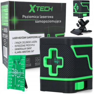 XTECH POZIOMICA LASEROWA SAMOPOZIOMUJĄCA LASER KRZYŻOWY 4D KLAMRA OBROTOWA XTECH POZIOMICA LASEROWA SAMOPOZIOMUJĄCA LASER KRZYŻOWY 4D KLAMRA OBROTOWA