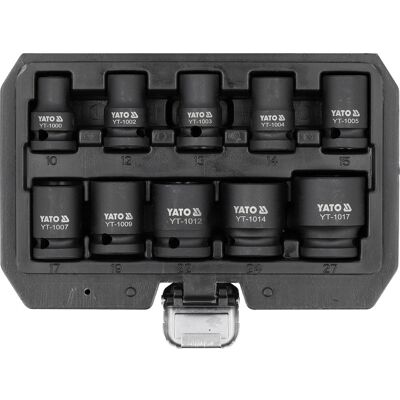 YATO ZESTAW NASADEK UDAROWYCH KRÓTKICH NASADKI 1/2 10-27mm 10el. YATO ZESTAW NASADEK UDAROWYCH KRÓTKICH NASADKI 1/2 10-27mm 10el.