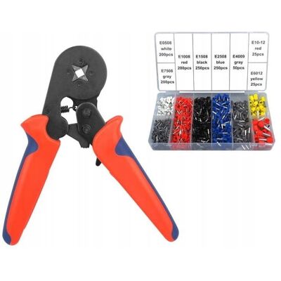 BEGLI Zaciskarka do tulejek 0,25-10mm2 + Tulejki 1200 Sztuk BEGLI Zaciskarka do tulejek 0,25-10mm2 + Tulejki 1200 Sztuk
