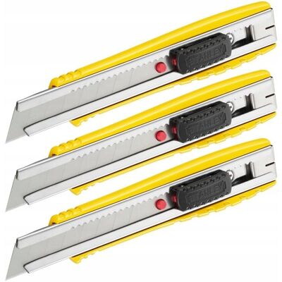 Zestaw 3 Noży Z Ostrzem Łamanym Stanley Fatmax 18mm Fmht10421-0 Zestaw 3 Noży Z Ostrzem Łamanym Stanley Fatmax 18mm Fmht10421-0
