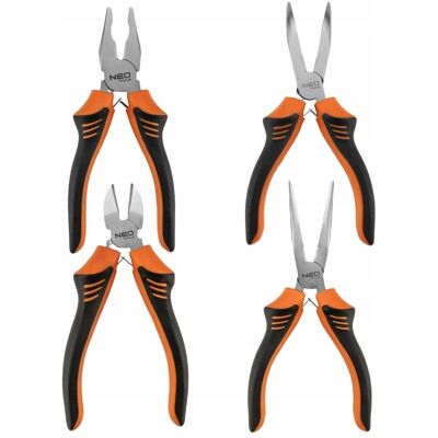 NEO TOOLS Zestaw Szczypiec 4 szt. Kombinerki Boczne Wydłużone 180mm NEO TOOLS Zestaw Szczypiec 4 szt. Kombinerki Boczne Wydłużone 180mm
