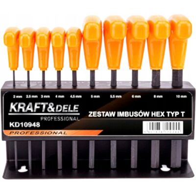 KRAFT&DELE Zestaw Klucze Imbusowe Imbusy 2-10Mm Sześciokątne KRAFT&DELE Zestaw Klucze Imbusowe Imbusy 2-10Mm Sześciokątne