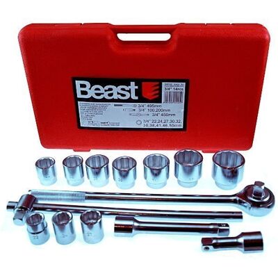 Beast Zestaw Kluczy Nasadowych 3/4'', 14 Elem. Beast Zestaw Kluczy Nasadowych 3/4'', 14 Elem.