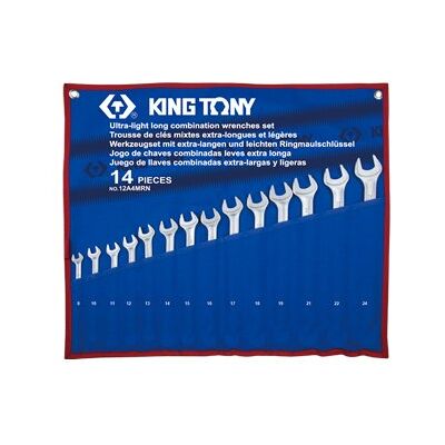 Zestaw kluczy płasko-oczkowych KING TONY 12a4mrn, 8 – 24 mm, 14 szt Zestaw kluczy płasko-oczkowych KING TONY 12a4mrn, 8 – 24 mm, 14 szt