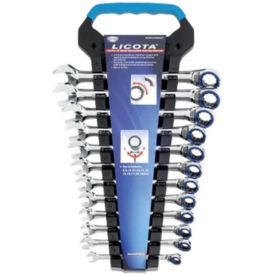 Boni-shop Zestaw kluczy płasko-oczkowych z grzechotką 8-19 mm, 12 szt. Boni-shop Zestaw kluczy płasko-oczkowych z grzechotką 8-19 mm, 12 szt.