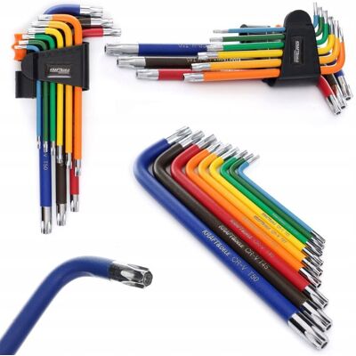 KRAFT&DELE Zestaw Kolorowych Imbusów Klucze Imbusowe 80-175Mm Z Kulką Torx 9El. Długie KRAFT&DELE Zestaw Kolorowych Imbusów Klucze Imbusowe 80-175Mm Z Kulką Torx 9El. Długie