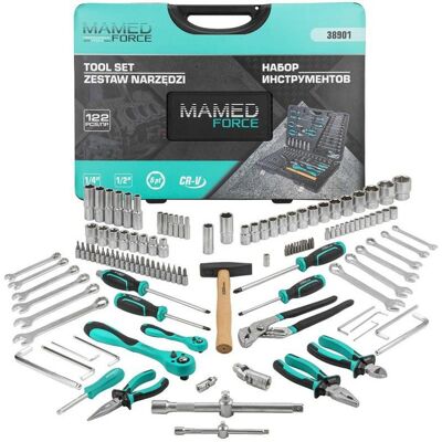 Inny producent ZESTAW KOMPLET NARZĘDZI NASADKI KLUCZE SZCZYPCE 122el. 1/4' i 1/2' 4-32mm 6-kątnych Inny producent ZESTAW KOMPLET NARZĘDZI NASADKI KLUCZE SZCZYPCE 122el. 1/4' i 1/2' 4-32mm 6-kątnych