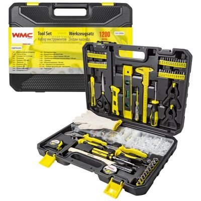 WMC Tools Zestaw narzędzi 1/4' 1200el. nasadki bity wkrętarka 5-13mm 6-kątne WMC Tools Zestaw narzędzi 1/4' 1200el. nasadki bity wkrętarka 5-13mm 6-kątne