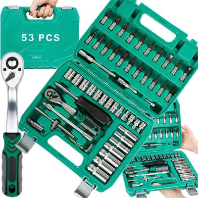 NOBITECH ZESTAW NARZĘDZI KLUCZY NASADOWYCH GRZECHOTKA BITY IMBUSY TORX WALIZKA 53 EL NOBITECH ZESTAW NARZĘDZI KLUCZY NASADOWYCH GRZECHOTKA BITY IMBUSY TORX WALIZKA 53 EL