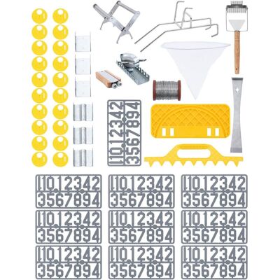 Inny producent Zestaw narzędzi pszczelarskich drut napinacz pas numerki na ule - 45 szt. Inny producent Zestaw narzędzi pszczelarskich drut napinacz pas numerki na ule - 45 szt.
