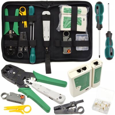 Inny producent ZESTAW NARZĘDZI SIECIOWYCH RJ45 TESTER ZACISKARKA Inny producent ZESTAW NARZĘDZI SIECIOWYCH RJ45 TESTER ZACISKARKA