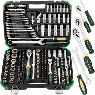Rockforce ZESTAW NARZĘDZIOWY KLUCZY NASADOWYCH KLUCZE PŁASKIE TORX NASADKI 216+6EL Rockforce ZESTAW NARZĘDZIOWY KLUCZY NASADOWYCH KLUCZE PŁASKIE TORX NASADKI 216+6EL