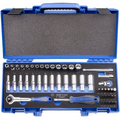 Zestaw nasadek KING TONY 2548MRV, 1/4', 6-kątne, 4-14 mm, HEX 3-10 Zestaw nasadek KING TONY 2548MRV, 1/4', 6-kątne, 4-14 mm, HEX 3-10