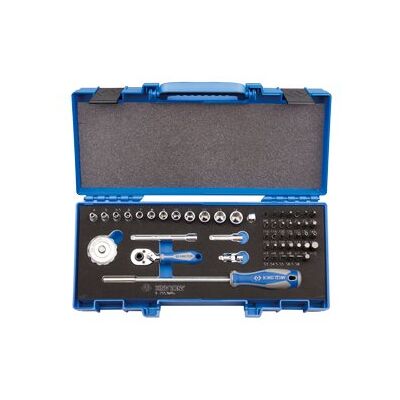 Zestaw nasadek KING TONY 2553MRV, 1/4', 6-kątne, 4-14 mm, HEX, TORX, PH, PZ Zestaw nasadek KING TONY 2553MRV, 1/4', 6-kątne, 4-14 mm, HEX, TORX, PH, PZ